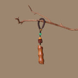Bamboo Growth Wooden Pendant - Natural Talisman for Career Success & Divine Blessings
