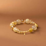 Golden Bamboo Bracelet - A Harmony of Prosperity, Clarity, and Resilience