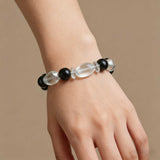 Grounding & Protection Crystal Bracelet - Smoky Quartz, Clear Quartz & Silver