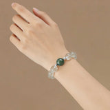 Career Focus & Clarity Crystal Bracelet - Green Phantom Quartz, Clear Quartz & Phantom Quartz