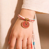Lucky Red Rope Shan Gui Flower Coin Bracelet