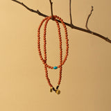 Natural South Red & Turquoise Necklace | A Touch of Warmth and Serenity
