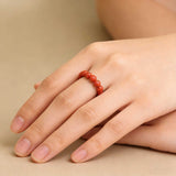 Natural Nanhong Agate Ring | A Symbol of Vitality and Good Fortune