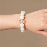 Purity & Focus Crystal Bracelet - Snow Phantom Quartz & Unique White Phantom Quartz