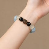Balance & Stability Crystal Bracelet - Aquamarine, Citrine & Smoky Quartz