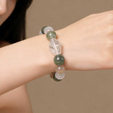 Balance & Creativity Crystal Bracelet - Green Rutilated Quartz, Moonstone, Clear Quartz & Hematoid Quartz