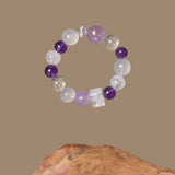 Clarity & Focus Crystal Bracelet - Amethyst & Clear Quartz