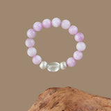Charm & Action Crystal Bracelet - Lepidolite, Clear Quartz & Silver