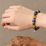Golden Horizon Bracelet - A Fusion of Kyanite, Yellow Tiger's Eye, and Malachite