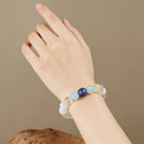 Clarity & Focus Crystal Bracelet - Snowflake Phantom Quartz, Citrine, Clear Quartz, Aquamarine & Kyanite