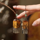 Jade Harmony Botanical Dangle Earrings