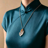 Koi Resting on Jade Oriental Aesthetic Pendant