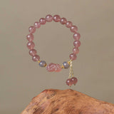 Natural Strawberry Quartz Pi Xiu Bracelet