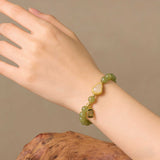 Natural Hetian Jade Gourd Bracelet