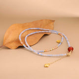 Aquamarine & Red Agate Gemstone Bracelet - Harmony Talisman for Courage, Love, and Fortune