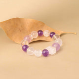 Clarity & Focus Crystal Bracelet - Amethyst & Clear Quartz