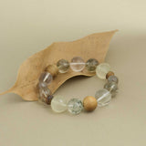 Verdant Clarity & Growth Crystal Bracelet - Green Phantom Quartz, Citrine, Clear Quartz, Mystic Quartz, Moonstone & Sandalwood