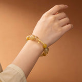 Golden Bamboo Bracelet - A Harmony of Prosperity, Clarity, and Resilience