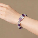 Clarity & Focus Crystal Bracelet - Amethyst & Clear Quartz