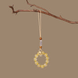 Golden Rutilated Quartz Phone Strap & Car Keychain | A Touch of Elegance and Luck