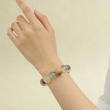 Verdant Clarity & Growth Crystal Bracelet - Green Phantom Quartz, Citrine, Clear Quartz, Mystic Quartz, Moonstone & Sandalwood