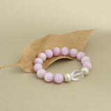 Charm & Action Crystal Bracelet - Lepidolite, Clear Quartz & Silver