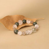 Balance & Creativity Crystal Bracelet - Green Rutilated Quartz, Moonstone, Clear Quartz & Hematoid Quartz
