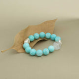 Harmony & Communication Crystal Bracelet - Amazonite, White Phantom Quartz & Pearl