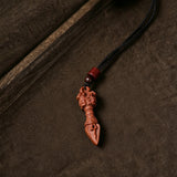 Natural Lightning Strike Wood Taoist Bagua Pendant | Spiritual Protection and Balance