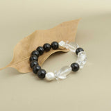 Grounding & Protection Crystal Bracelet - Smoky Quartz, Clear Quartz & Silver
