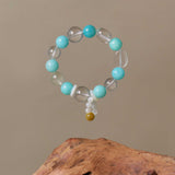 Creativity & Communication Crystal Bracelet - Amazonite, Clear Quartz, Tiger's Eye & Moonstone