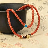 Natural South Red & Turquoise Necklace | A Touch of Warmth and Serenity
