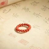 Natural Nanhong Agate Ring | A Symbol of Vitality and Good Fortune
