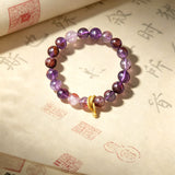 Purple Phantom Quartz Bracelet | A Mystical Touch of Elegance and Prosperity