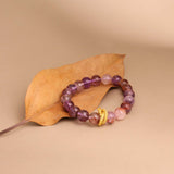 Purple Phantom Quartz Bracelet | A Mystical Touch of Elegance and Prosperity