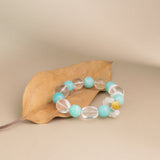 Creativity & Communication Crystal Bracelet - Amazonite, Clear Quartz, Tiger's Eye & Moonstone
