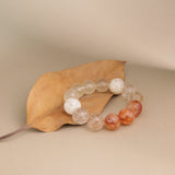 Prosperity & Motivation Crystal Bracelet - Red Flower Quartz, Rainbow Quartz, Snowflake Quartz & Citrine