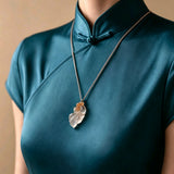 Koi Resting on Jade Oriental Aesthetic Pendant