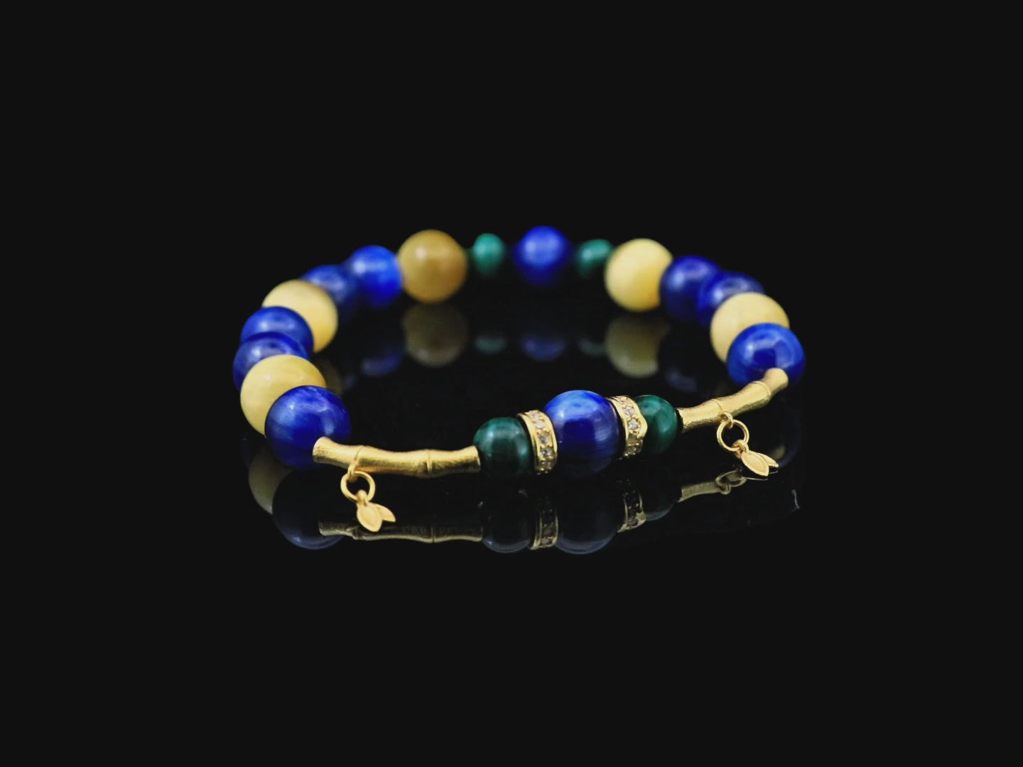Golden Horizon Bracelet - A Fusion of Kyanite, Yellow Tiger's Eye, and Malachite