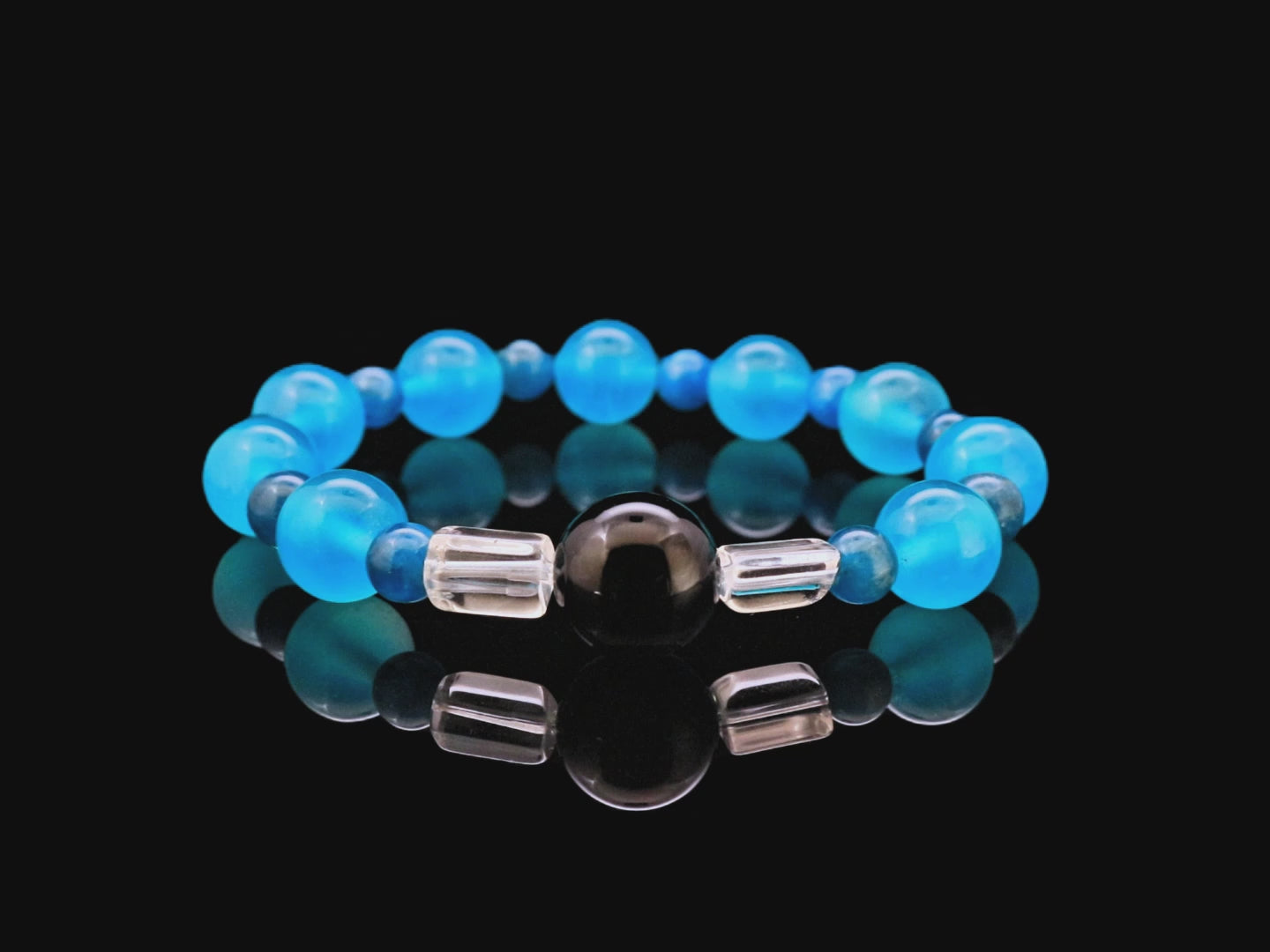 Ocean's Whisper Bracelet - Blue Tiger's Eye, Clear Quartz, and Amazonite