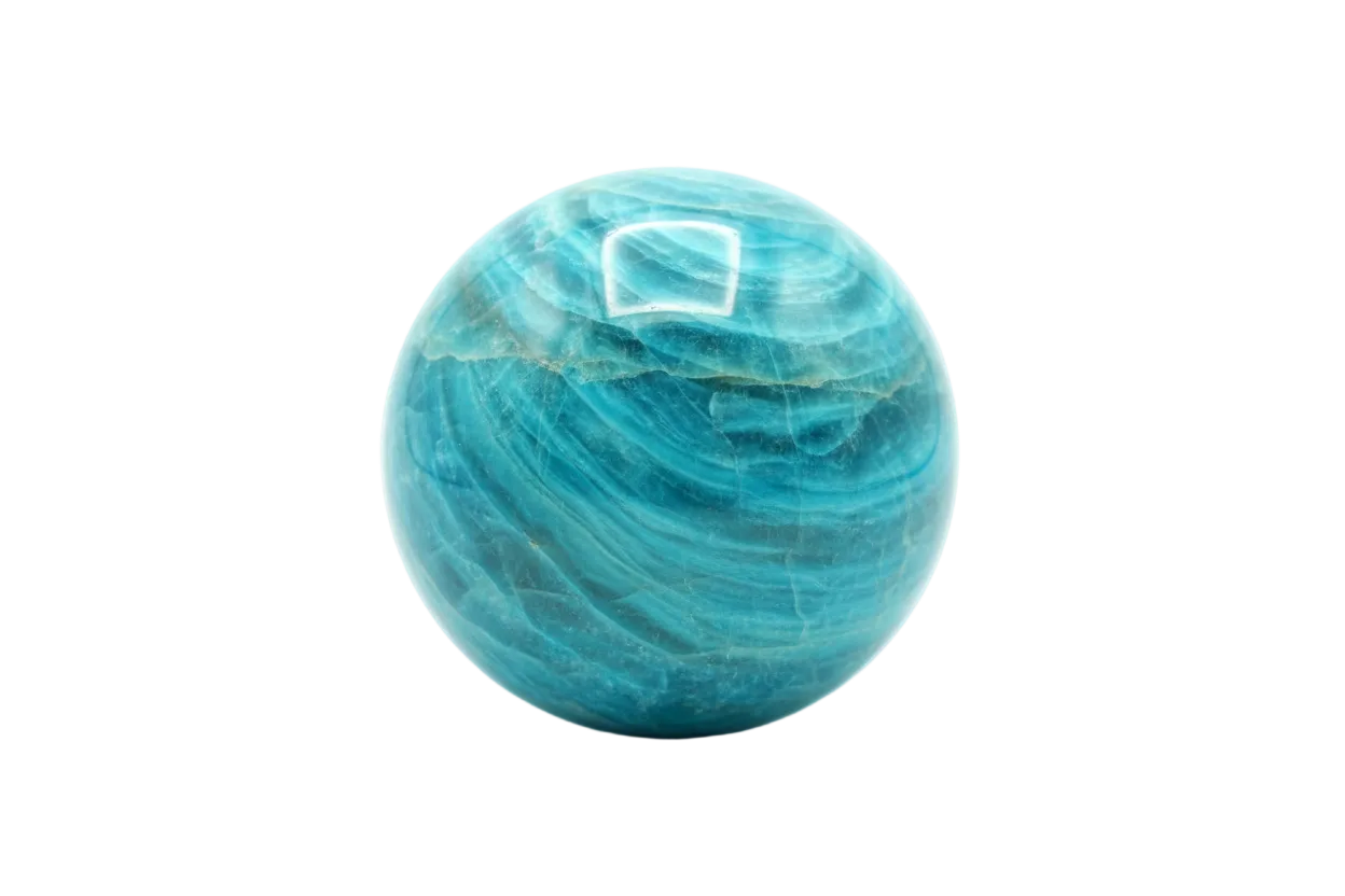 Round Amazonite - White Background