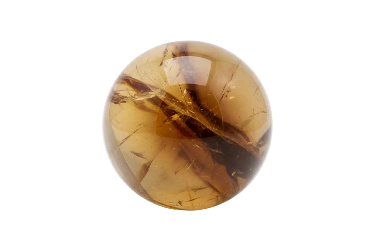 Round Citrine - White Background