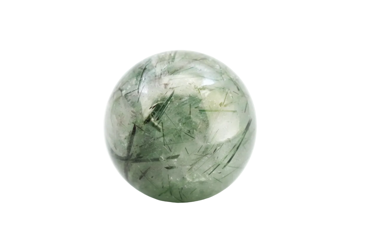 Round Green Rutilated Quartz