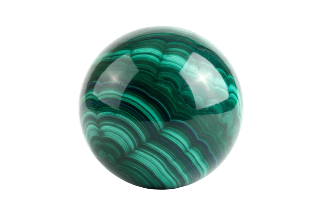 Round Malachite - White Background
