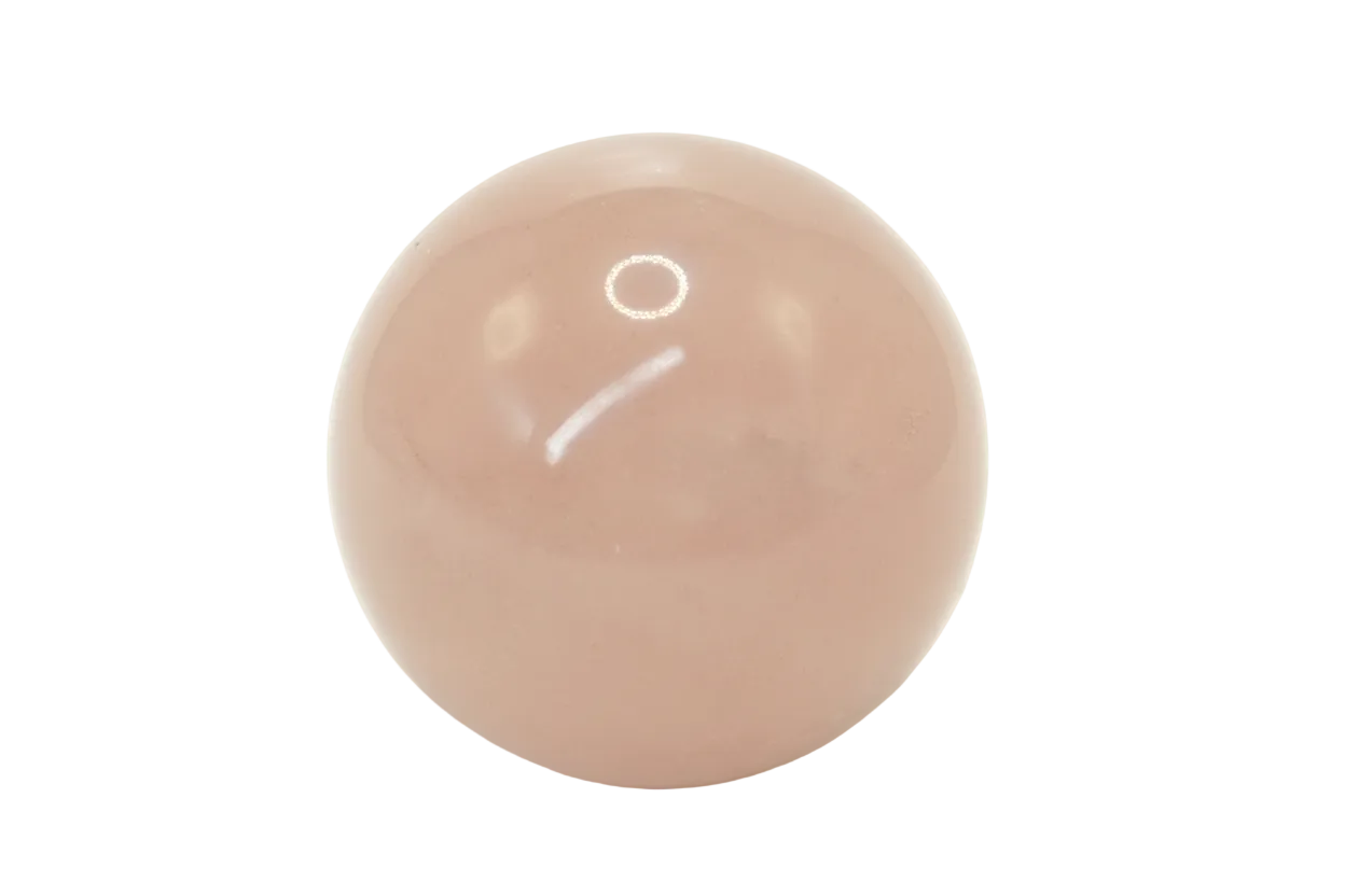 Round Rose Quartz - White Background
