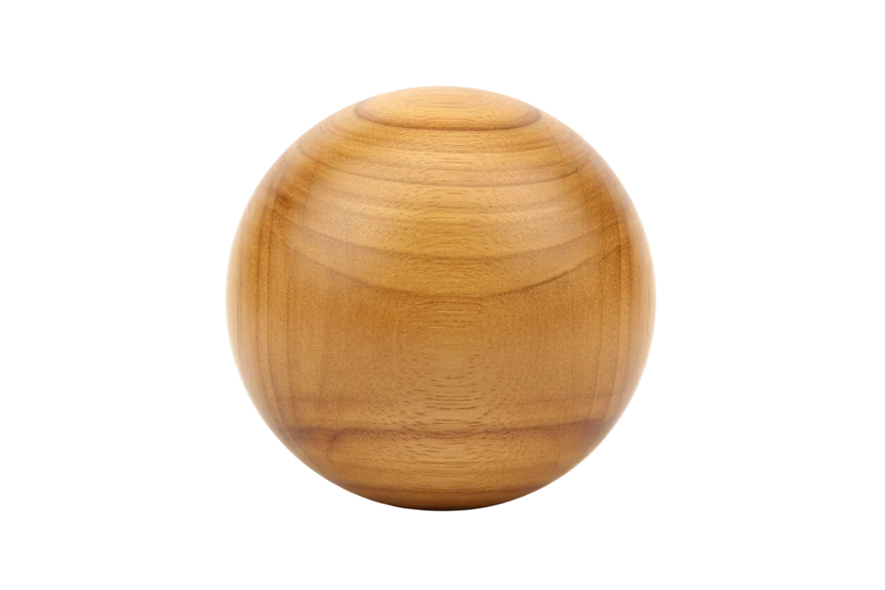 Round Sandalwood Sphere - White Background