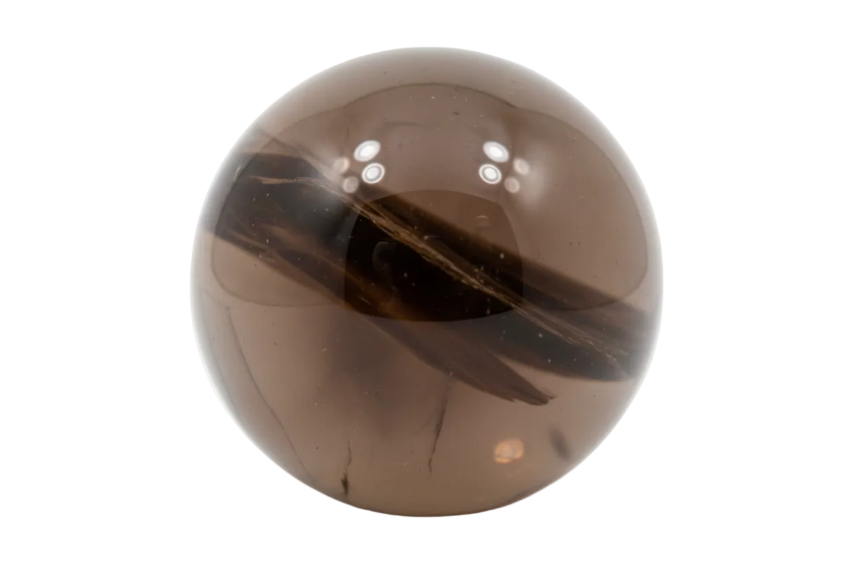 Round Smoky Quartz - White Background