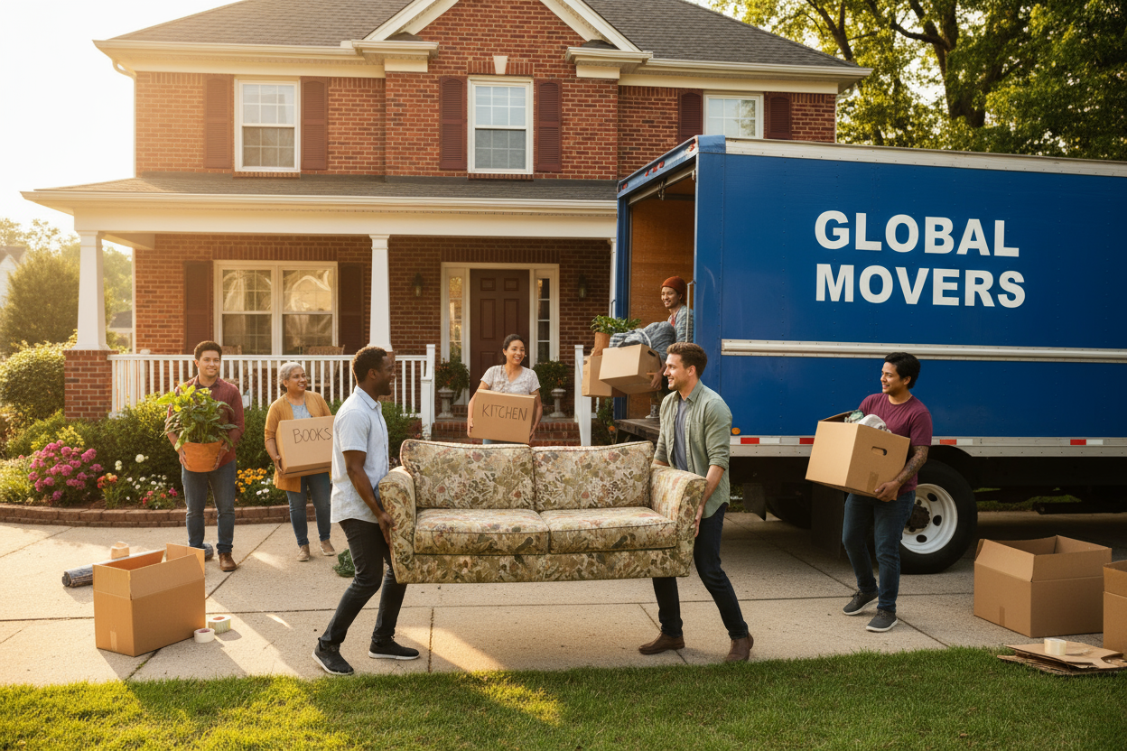 Several people are moving house.